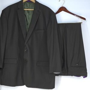 Vinci Suit Set Dark Grey 52L Jacket 47L Pant Italy Designer Menswear Double Vent